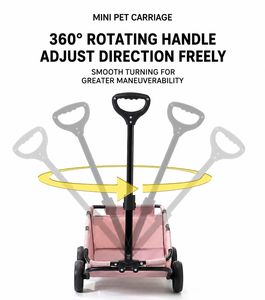Poussette pliable légère pour petits chiens et chats, <span class=keywords><strong>chariot</strong></span> <span class=keywords><strong>de</strong></span> transport portable à 4 roues pour animaux <span class=keywords><strong>de</strong></span> compagnie, vente en gros - Product Image 6