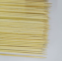 Brochettes jetables antiadhésives résistantes à la chaleur de 3 mm, 4 mm, 5 mm pour barbecue, couleur naturelle polie, extrémité arrondie