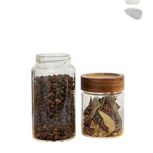 Bocaux de rangement en verre avec couvercles hermétiques, écologiques, style vintage, pour café, garde-manger, haricots, riz, sucre, condiments, avec cuillère - Product Image 4