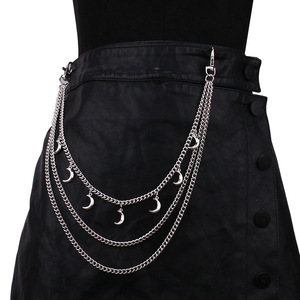 โซ่คาดเอวโลหะหลายชั้นแบบยูนิเซ็กซ์ จี้รูปดาว สไตล์พังก์ สำหรับใส่ทุกวัน แฟชั่นบอดี้เชน โลหะผสมสังกะสี ฮิปฮอป ทันสมัย โซ่คล้องกางเกง - Product Image 3