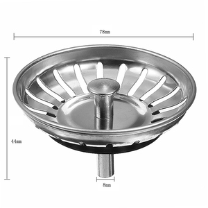Type de désodorisation de salle de bain, Drain d'évier en acier inoxydable 304 filtre de cuisine bouchon de vidange filtre d'évier - Product Image 2