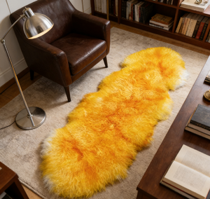 Housse de chaise en peau de mouton douce et moelleuse de luxe, coussin de siège, tapis tressé 100% laine, tapis en fourrure pelucheuse pour chambre à coucher, salon - Product Image 1