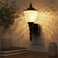 Applique murale LOHAS, lampe de nuit 3000K blanc chaud, veilleuse avec capteur crépusculaire, lumière LED industrielle pour chambre à coucher, couloir