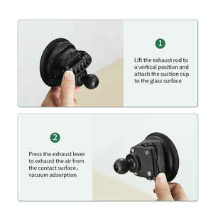 VINmounts 1-inch heavy duty suction cup car phone holder with 9cm dual socket arm, can be installed on windshield/car window - Product Image 4