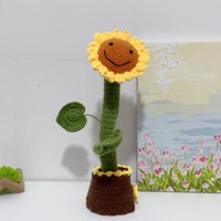 Fait à la main drôle au crochet tournesol poupée ornements nouveau Style noël électrique Simulation voix meilleur gros saint valentin