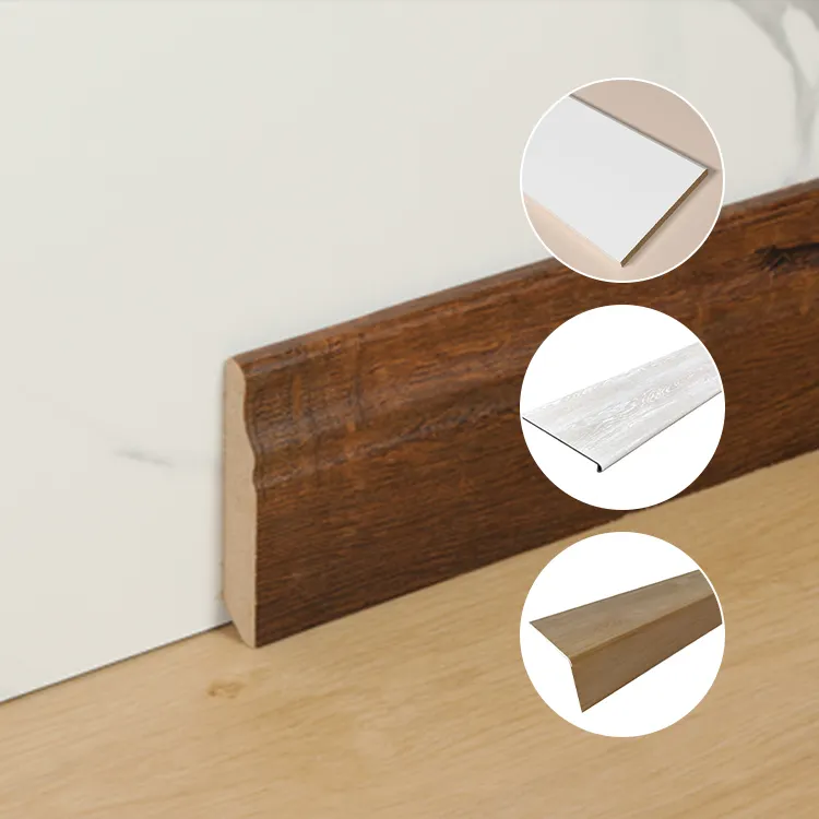 Wholesale Trim MDF decorative skirting board white primed MDF moulding baseboard