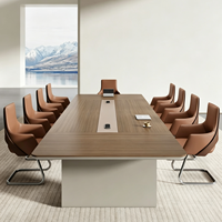 Ensemble table et chaises de conférence modernes épaissies, grand bureau rectangulaire pour réunions, formations et négociations