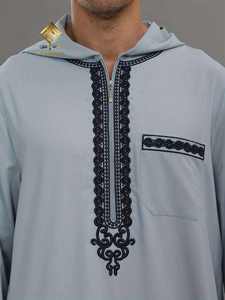 Al Haramain - Túnica Larga para Hombre, Color Azul Claro, con Capucha, Tejido Ligero, Antiestático, de Secado Rápido, Manga Larga, Estilo Modesto - Product Image 6