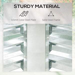 Jardinera Metálica para Exteriores Db de 6x3 Pies, Acero Galvanizado, con Cubierta de Invernadero Mini de PVC - Product Image 5