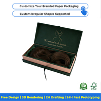 Boîtes d'emballage de perruques écologiques personnalisées, boîtes de perruques de luxe, emballage de cheveux avec logo personnalisé pour la marque de votre entreprise de perruques