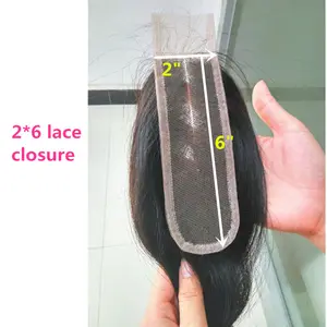 Drop Ship Wholesale Suppliers Natural Hairline 2*6 Preplucked Thin & Film HD Lace Closure Straight 2x6 Closure HD Lace Raw Hair