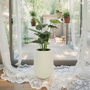 Chậu cây trang trí ngoài trời Foyooplanter cỡ lớn, kiểu dáng hình vuông, làm từ nhựa PE, cây nhân tạo. - Product Image 2