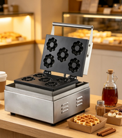 Machine à mini-beignets et gaufres automatique professionnelle 6 grilles, antiadhésive, électrique, en acier inoxydable, équipement de préparation de snacks pour boulangerie et café