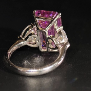 Bague de fiançailles pour femme personnalisée <span class=keywords><strong>en</strong></span> diamant de laboratoire taille émeraude PT950 de 10,5 carats, bijoux de luxe - Product Image 3