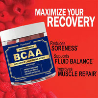 Rosebest, fabricant chinois, formule aromatisée personnalisée, suppléments de gommes BCAA à 1000 mg d'acides aminés pour améliorer la réparation musculaire