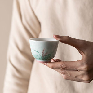 Hand Painted Reed Porcelain Teacup Small Size Guest Cup For Kung Fu <b>Tea</b> <b>Set</b> - Product Image 1