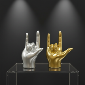 Artesanías de Resina, Decoraciones 3D en Forma de Mano Dorada con la Frase 'Te Amo' para Fiestas de Cumpleaños, Viajes, Recuerdos, Oficina y Regalos - Product Image 1