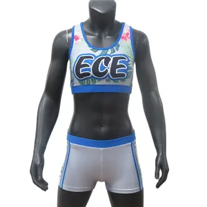 Wholesale cheerleading practice wear custom cheer top and short hot selling cheerleading uniforms