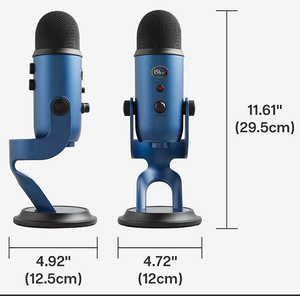 Micrófono USB Profesional Original Azul Multimodo para Grabación y Micrófono con Cable Opcional Plateado y Negro Blue Yeti Blue - Product Image 4