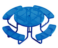Table de pique-nique extérieure en acier commerciale publique avec banc restaurant extérieur table et chaise de porte extérieures en métal perforé pour événement