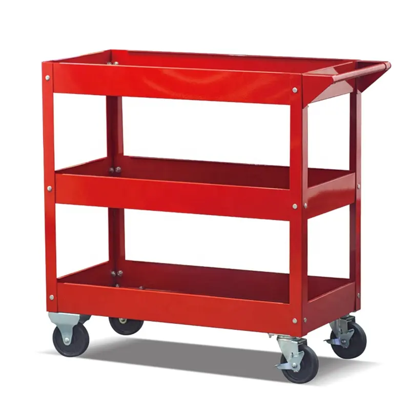 Workshop 3 layers mobile hand tool cart on wheels to place tools