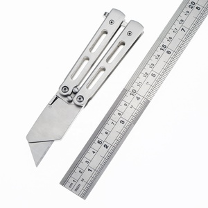 Couteau utilitaire <span class=keywords><strong>pliant</strong></span> en acier inoxydable couteau à tapis avec boîte de lame remplaçable SK5 coupe-Carton en papier - Product Image 6