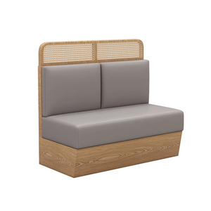 Bắc Âu Nhật Bản Phong Cách Thương mại đồ nội thất Set rắn gỗ mây thức ăn nhanh da <span class=keywords><strong>sofa</strong></span> gian hàng nhà hàng bàn ăn và ghế - Product Image 6