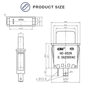 Interruptor de Luz de Refrigerador de 2 Pés 2 Pinos NC AC 250V 0.5A Substituição Interruptor de Luz de Porta de Congelador de Plástico Eletrônico - Product Image 3