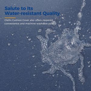 DB Chaise de jardin d'extérieur en aluminium Canapé de patio 2 pièces tout temps avec coussin doux de 5 pouces d'épaisseur-Bleu - Product Image 5