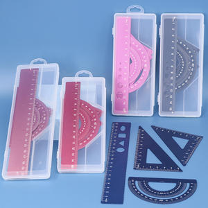 Juego <span class=keywords><strong>de</strong></span> 4 Reglas Metálicas <span class=keywords><strong>de</strong></span> 15 <span class=keywords><strong>cm</strong></span>, Triángulo <span class=keywords><strong>de</strong></span> <span class=keywords><strong>60</strong></span> y 30 Grados, Transportador y Escuadra, Marca Personalizable - Product Image 2