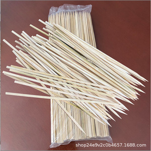 White <b>Flat</b> Bamboo Skewers 30cm For BBQ <b>Grilling</b> Cooking Baking Disposable Packaged Wholesale - Product Image 1