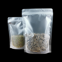 Sachets de conservation alimentaire refermables de différentes tailles, en plastique mat, pour légumineuses, avec fermeture éclair, transparents