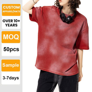 Camiseta Tie Dye con Logotipo Personalizado, 230 g/m², Lisa, Hombros Caídos, de Algodón Grueso, para Bordado e Impresión, Unisex, Venta al Por Mayor - Product Image 1