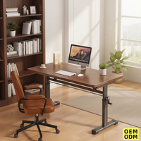 Bureau d'étude réglable en hauteur avec manivelle OEM 1000*600mm pour les élèves du secondaire, table d'étude pour les petits appartements