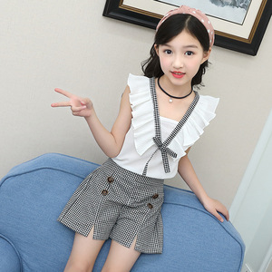 Ensemble court chic pour enfants, boutique de mode pour enfants, échantillons de tenues en 2 pièces pour filles, vêtements d'été pour enfants - Product Image 3