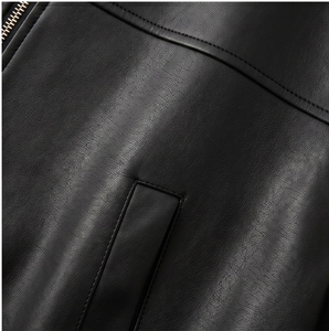 <span class=keywords><strong>Giacca</strong></span> da motociclista da <span class=keywords><strong>donna</strong></span> in pelle di pecora opaca, modello loose con risvolto a <span class=keywords><strong>camicia</strong></span>, orlo arricciato, corta, stile vintage street - Product Image 5