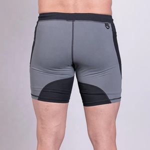 Shorts de compression personnalisés pour hommes, été, logo personnalisé, spandex/coton, séchage rapide, respirant, taille élastique, pour le cyclisme, la gym, la course à pied, avec poches - Product Image 6