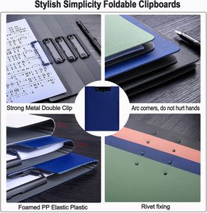 "2 gói" gấp clipboard <span class=keywords><strong>A4</strong></span> thư mục gấp chất kết dính bút container tập tin Bìa văn phòng Nguồn cung cấp màu trắng và màu xanh clipboard - Product Image 6