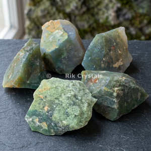 Moss Agate <b>Raw</b> Carved Engraved Gemstone Feng Shui Love Home Decoration - Product Image 2