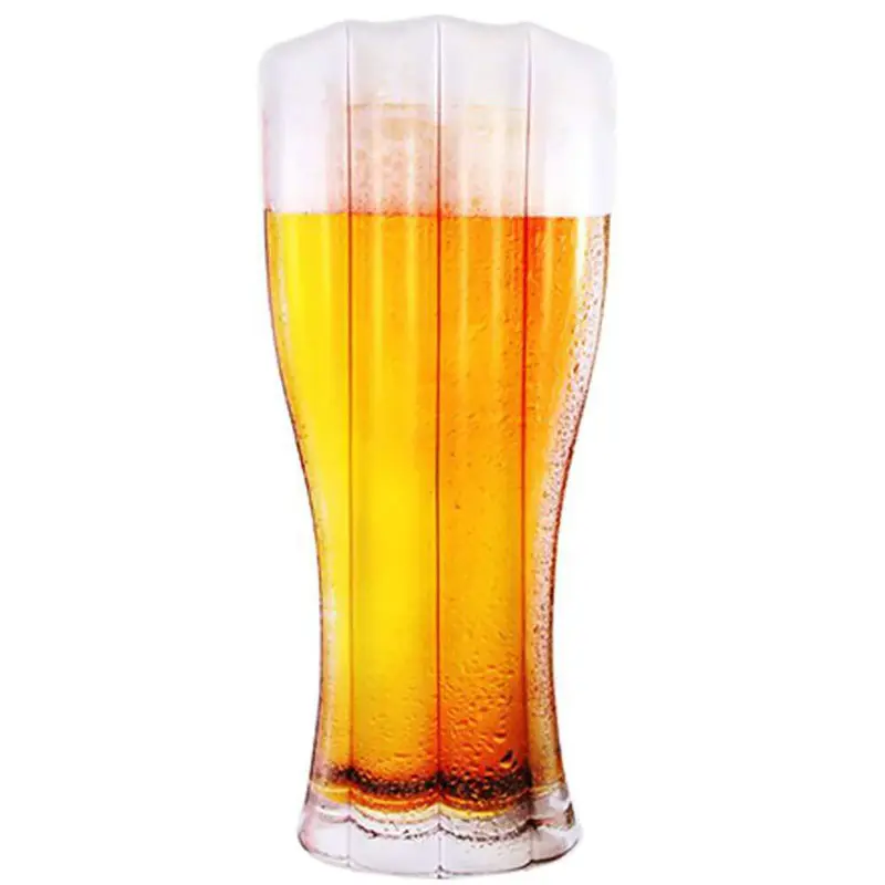 Promotionele Goedkope Aangepaste Opblaasbare Bier Cup Glas Drijvende Air Matras Zomer Zwembad Lounge