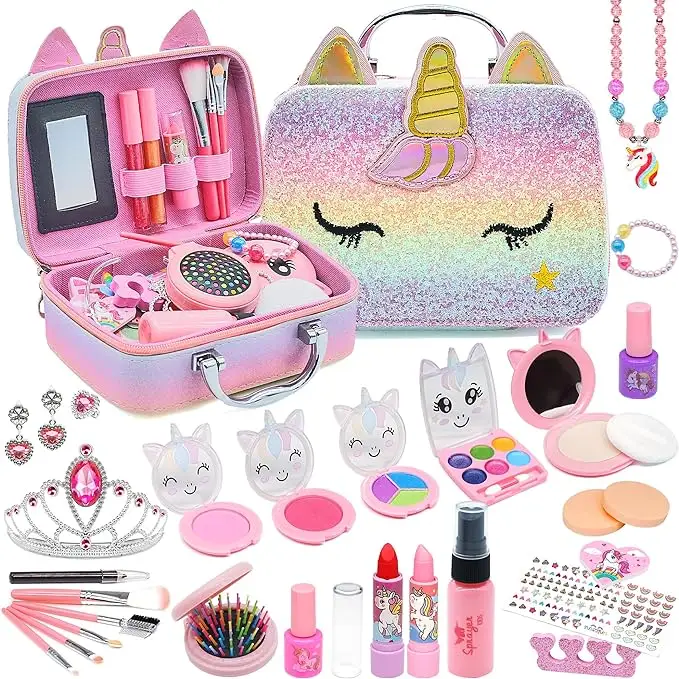Kit de nail art de cosmétiques pour enfants populaires ensemble de maquillage cadeau idéal pour petite fille jouet pour enfants fille