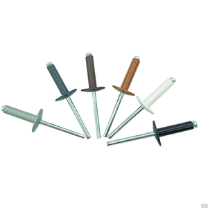Fabricant de rivets aveugles DIN7337 rivets aveugles pop en aluminium à tête plate peinte en couleur de type ouvert - Product Image 2