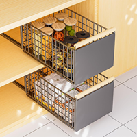 Organisateur de tiroir de cuisine télescopique extensible pratique, sans perçage, en métal, étanche et durable