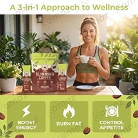 Café instantané sans sucre, marque privée, café vert minceur pour la perte de poids, brûleur de graisse, poudre de café vert amincissant