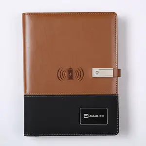 Draadloos Opladen Notebook Logo Afdrukken Mobiele Power Usb Notitieblok Multifunctionele Cadeauset Groothandel Notebook