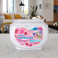 Dosettes de détergent à lessive 5 en 1 d'usine OEM 8g avec perles de parfum, élimination des taches forte, parfum frais longue durée, vente en gros