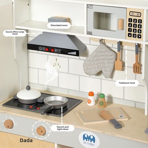 Grande <span class=keywords><strong>Cuisine</strong></span> de Jeu Unisexe Éducative en Bois avec Réfrigérateur, Cuisinière et Ustensiles pour Garçons et Filles – Jouets de <span class=keywords><strong>Cuisine</strong></span> Simulés - Product Image 4