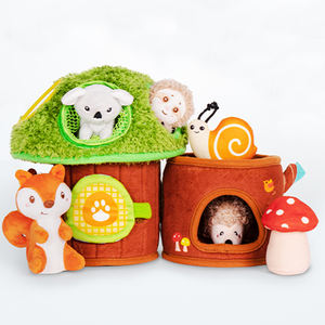 Ensemble de jeux d'apprentissage personnalisé <span class=keywords><strong>Porte</strong></span>-champignons Maison dans les arbres avec peluche douce Animaux de la forêt Ensemble de jouets d'imitation - Product Image 1