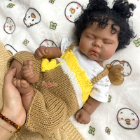 Poupée Reborn en Silicone Afro-Américaine Ronde, Vente en Gros, 18 Pouces, Cheveux Réalistes Implantés à la Main, Poupée Nouveau-né Personnalisée pour Distributeurs