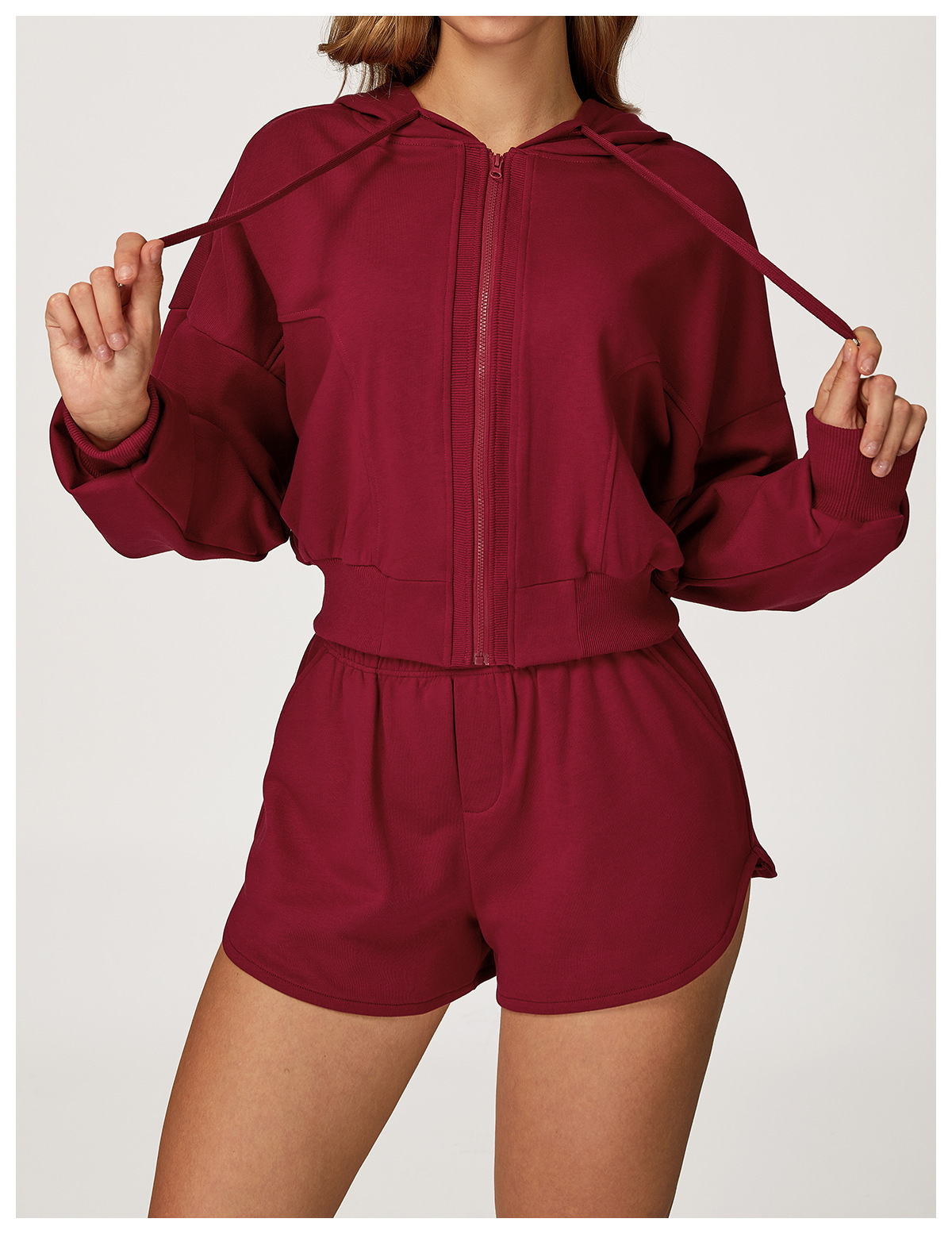 Zip-Up Plus-Size Activewear Set: back view showing construction, seams and support